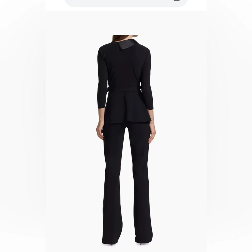Chiara Boni La Petite Robe Kerolyn Black Flare Leg Jumpsuit Size 10-12 *Msrmnts - Picture 2 of 13